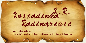 Kostadinka Radinarević vizit kartica